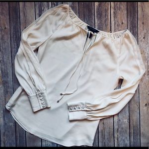 White House Black Market ecru blouse